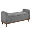 Banc rembourré gris Mid-Century, rangement à plateau relevable, cadre de rangement pour chambre à coucher en bois de noyer massif-1618216728