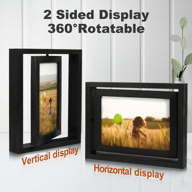 Kashanna Solid Wood Picture Frame - Set of 2, Black