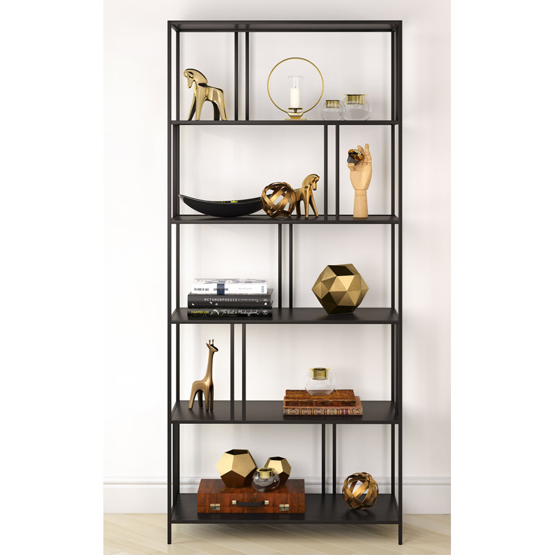 193cm H x 86.3cm W Steel Standard Bookcase, Blackened Bronze