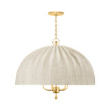 Palmetto Chandelier in Aged Brass by Cortney Bishop