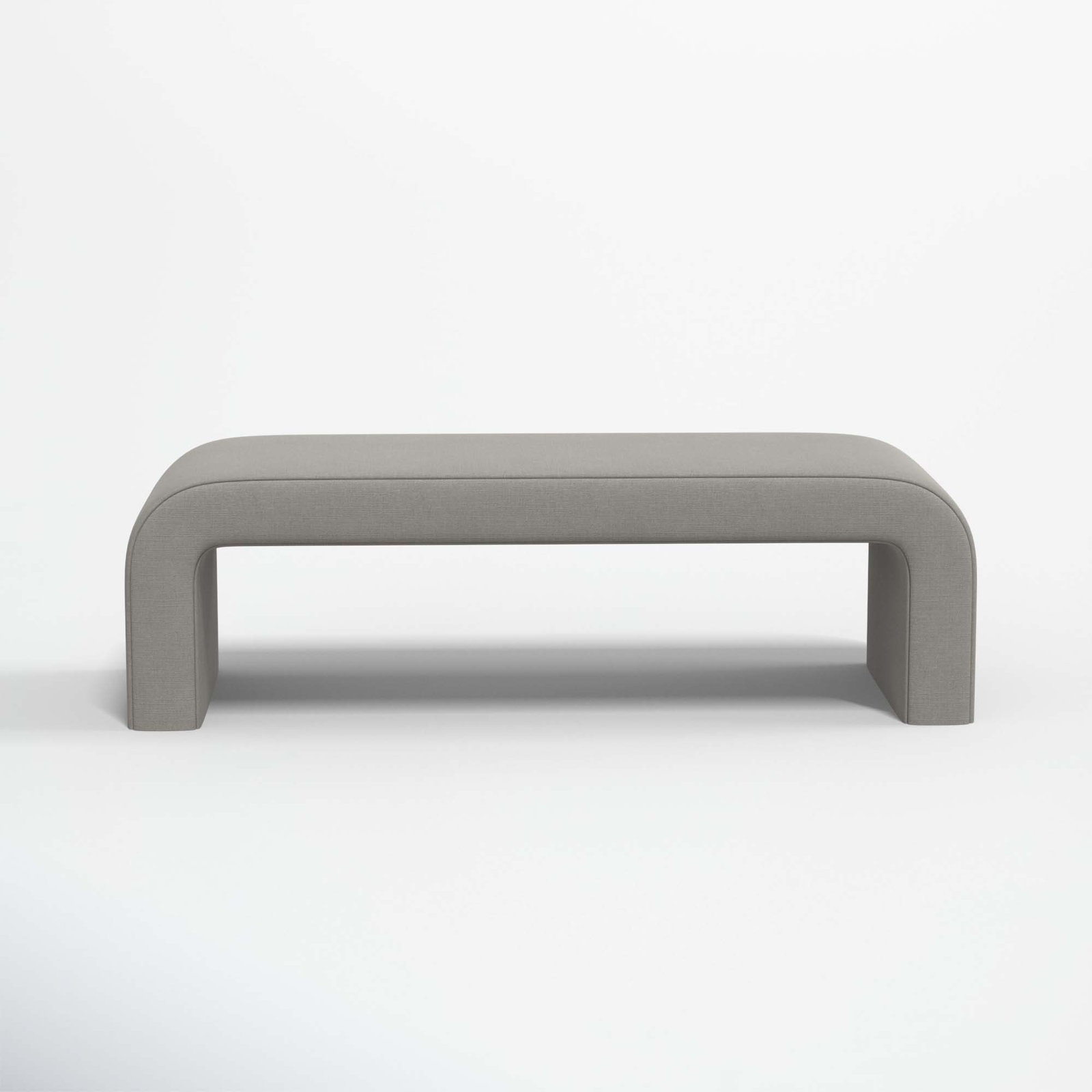 Upholstered Bench, Classic Grey Linen