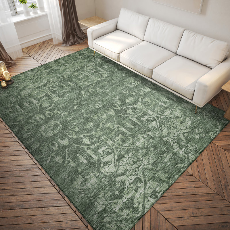 Fenwick Washable Oriental Indoor / Outdoor Rug, Rectangle 5' x 7'6"
