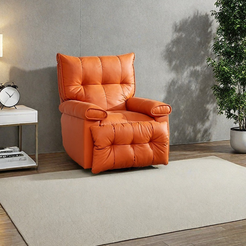 Elbeni, Orange Faux Leather, Rocker/Swivel