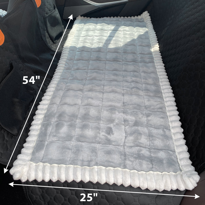Dog Car Seat Cover, Non-Slip Bench Protector Mat Compatible With Backseat Extenders For Cars, Trucks & Suvs, Light Gray