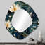 Grand miroir mural moderne blanc irrégulier et zen blanc et doré-107230302