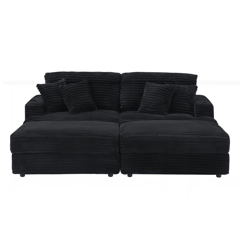Magnifique canapé de 41,34 pouces, Noir