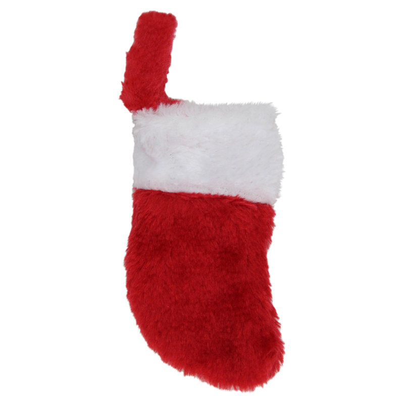Mini chaussette de Noël 7 po rouge et blanche