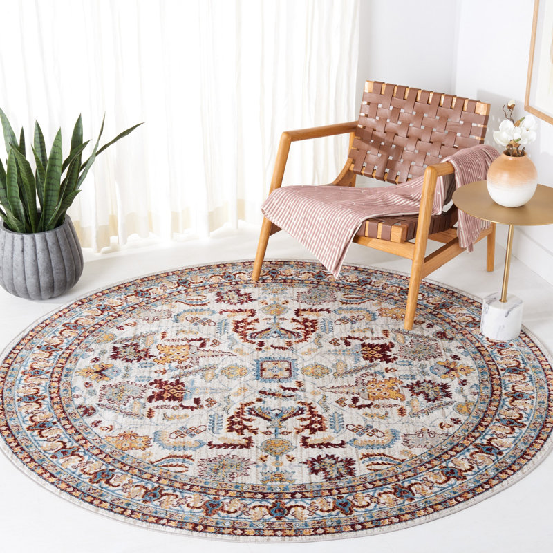Bayside Performance Machine Washable Oriental Rug, Round 6'7"