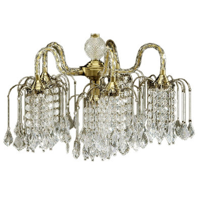 25" Tall Metal Chandelier with Crystal Accents