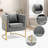 Velvet Modern Barrel Accent Chair with Pillow-1230713414