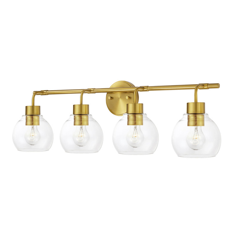 Northglenn Modern Dimmable Bathroom Vanity Light, Antique Brass, 4 Lights