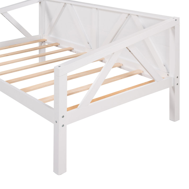 Lit de jour en bois, Blanc, Simple