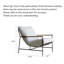 Chaise d'appoint de style nordique avec structure en acier inoxydable, tissu d'ameublement en peluche et accoudoirs en bois
