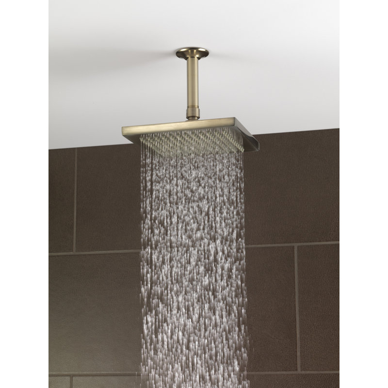 Essential™ 8" Linear Square Single-Function Raincan Showerhead, Brushed Nickel, 1.75 GPM