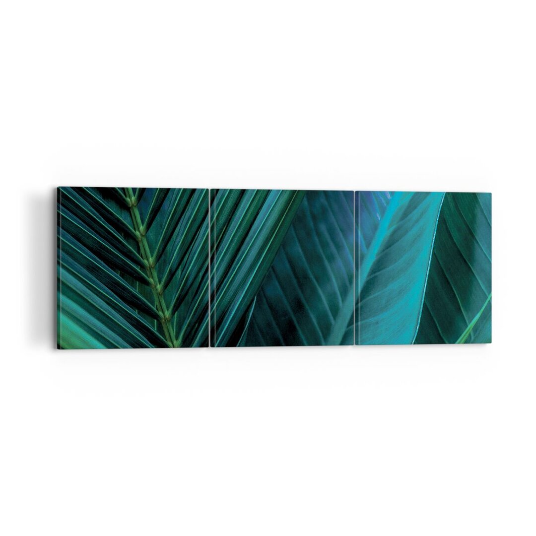 3-tlg. Leinwandbilder-Set Leaf Tropics Green