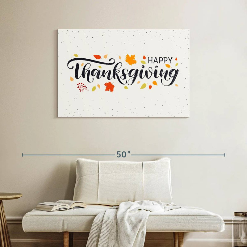 Cursive Thanksgiving Greeting, H 26 po x l 39 po