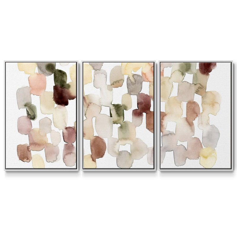 Melted Sediment III - Toile encadrée multi-pièces, H 24 po x l 48 po x P 2 po, Blanc