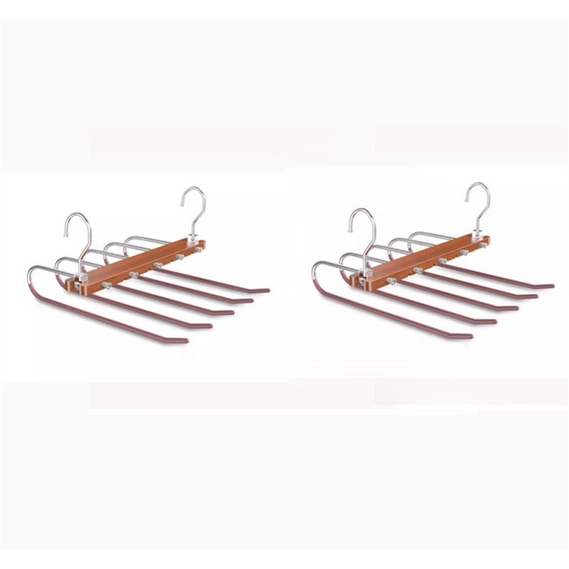 Porte-pantalons pliable en bois massif, 2