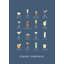 "Classic Coctails affiche bleu", art mural texturé encadré-1747050112-1747050114