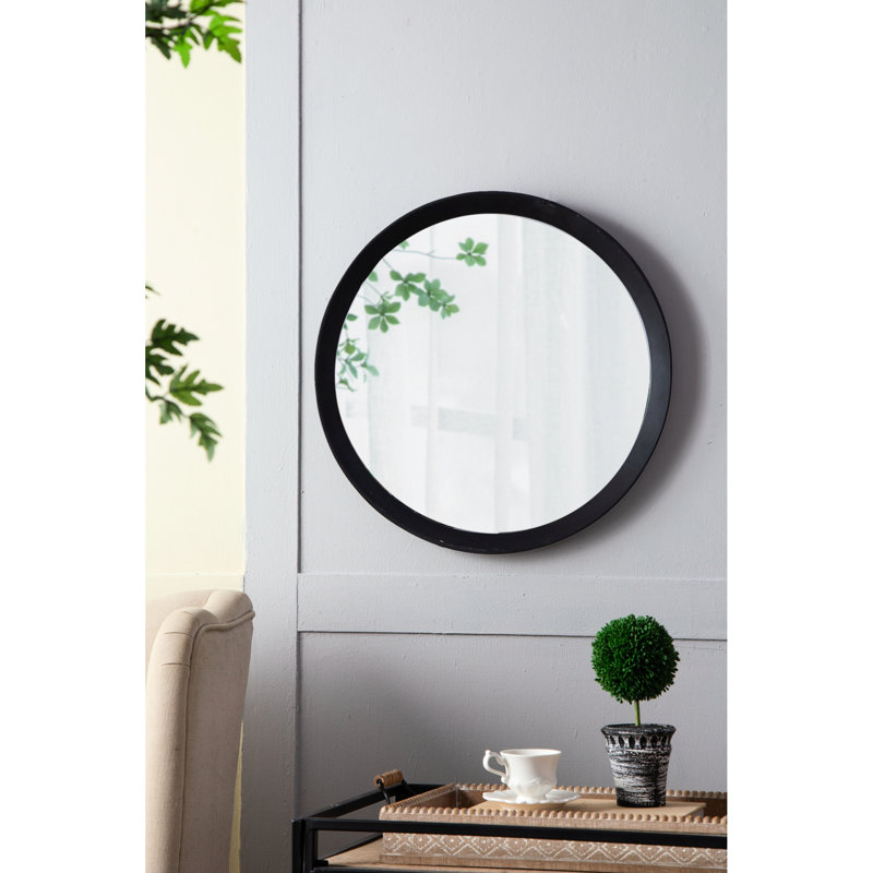 Miroir décoratif en bois de manguier 20 po x 1,5 po - Convient à divers styles de décors muraux noirs pour la chambre à coucher