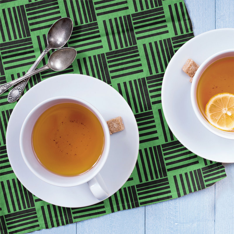 Jaya Tea Towel Kitchen Towel, Green/Black, Cotton Twill