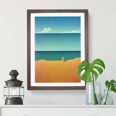 Lonely Beach Abstract 1 Piece Single Picture Frame Wall Art