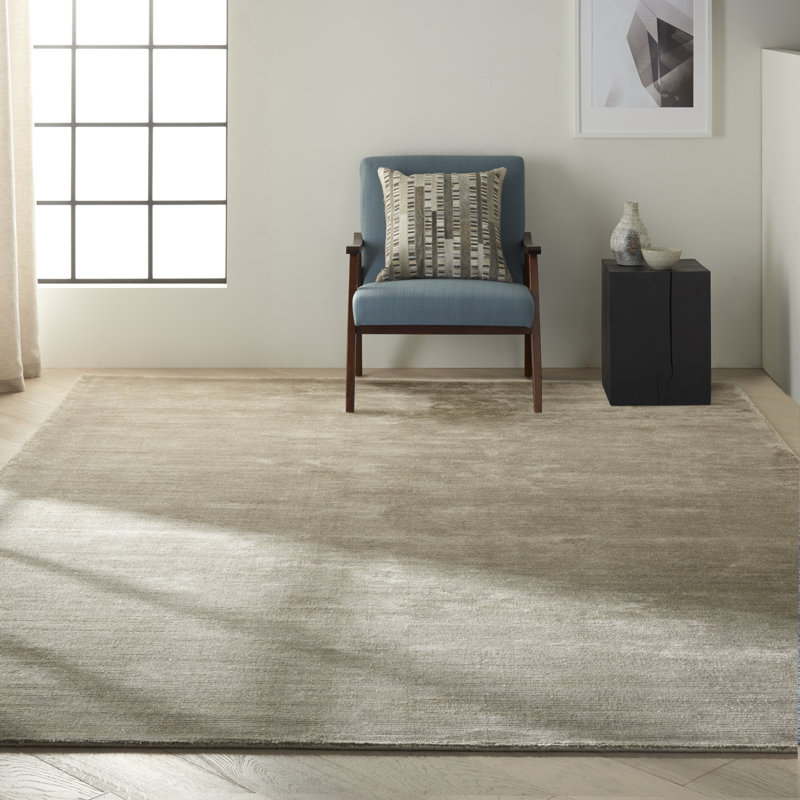 Lunar Solid Colour Hand Woven Area Rug, 107 x 168cm