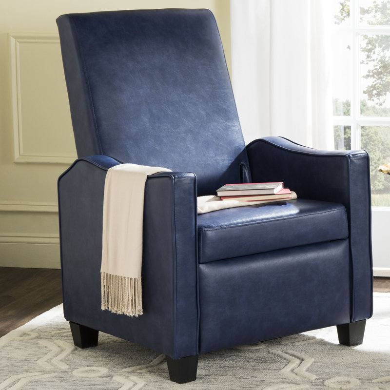 Fauteuil inclinable manuel en faux cuir Holden, Bleu marine