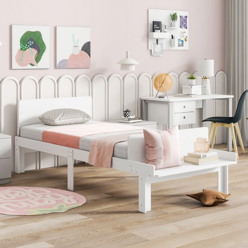 Bed, Twin, White