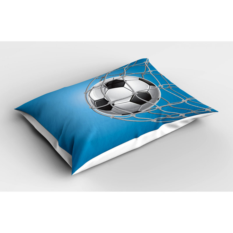 Black/Blue/Gray Polyester Microfiber Piece Sham, King
