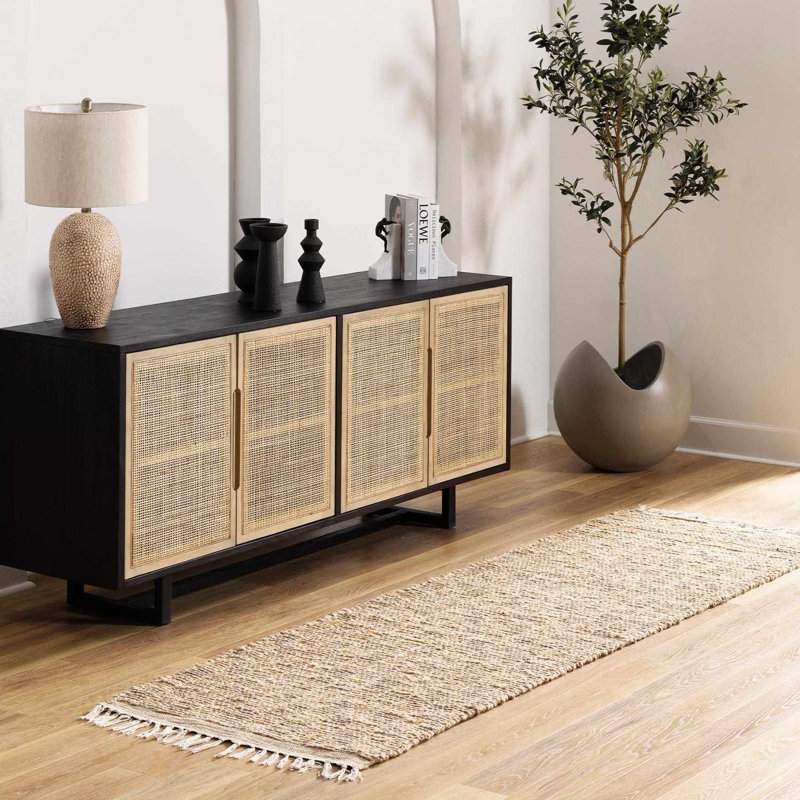 Tapis en jute tissé à la main Anahid, Rectangle 8 pi x 10 pi