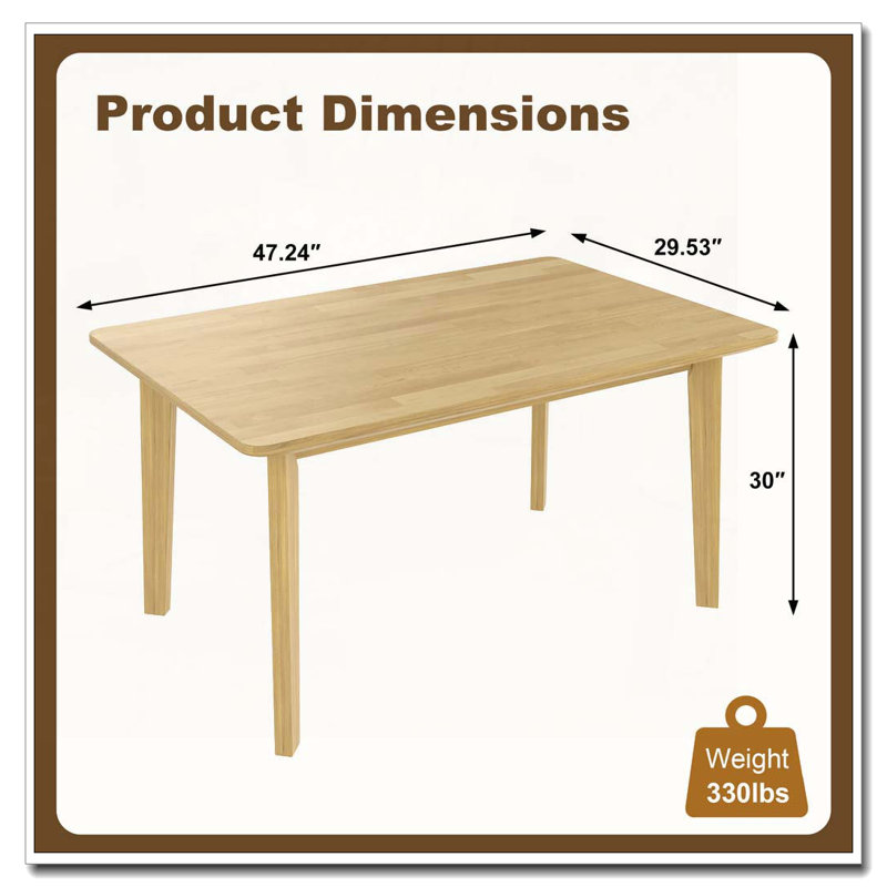 Rustic Farmhouse DiningTable, Natural