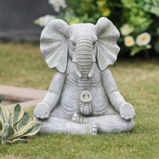 Elephant Statue for Home Decorations,Elephant Figurines with Trunk  up,Elephant Decor for Shelf Shelves Table Living Room nightstand,African  Elephants