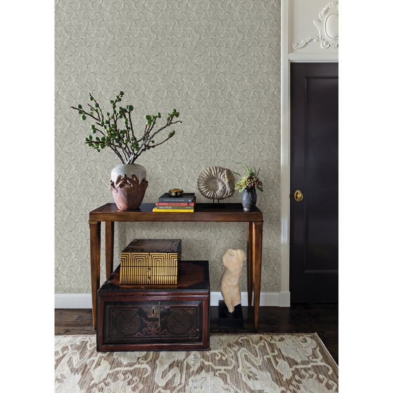 Geometric Metallic Wallpaper Roll, Pewter