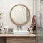 Miroir d'appoint rustique en bois rustique 31,5 pouces style maison de campagne