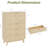 Mid-Century Fluted 5-Drawer Dresser, Natural Wood Chest of Drawers for Bedroom, Boho Storage Organizer