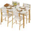 Ensemble de salle à manger 5 pièces en bois avec chaises rembourrées pour petits espaces