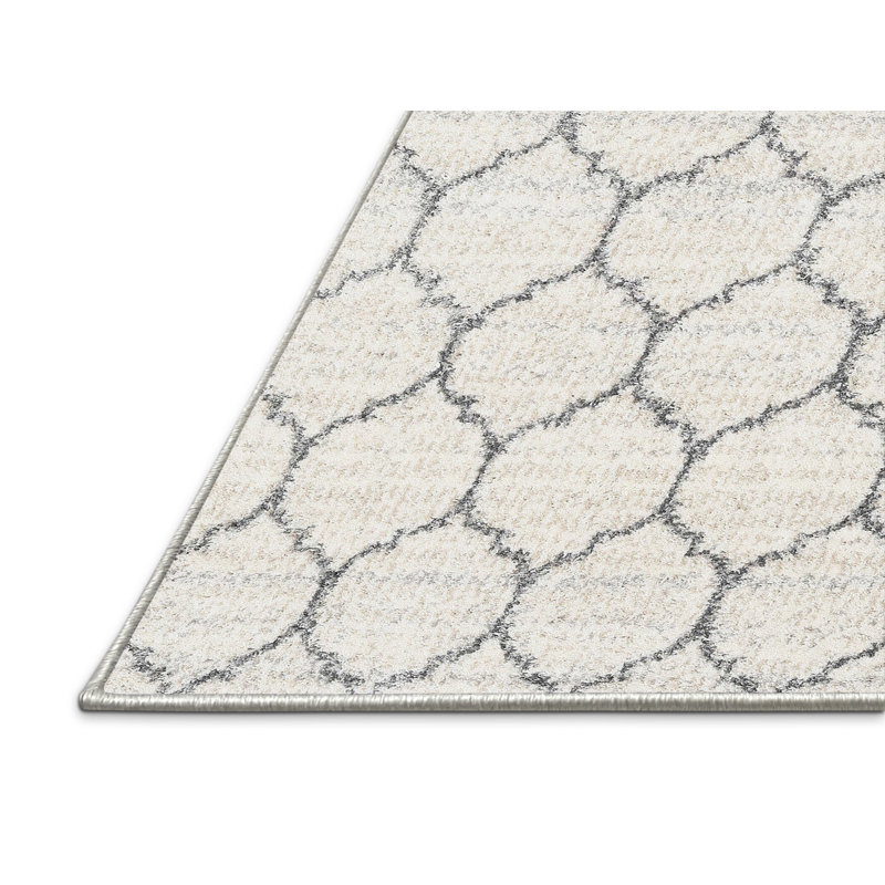 Tapis de zone ivoire contemporaine, Rectangle 7 pi x 9 pi