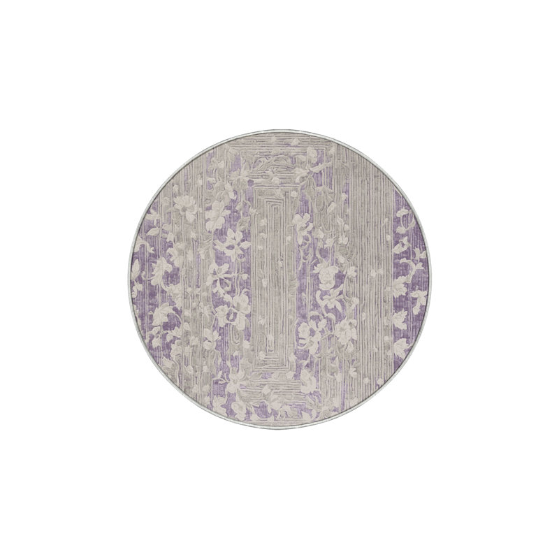 Machine Washable Beige Area Rug, Round 6'