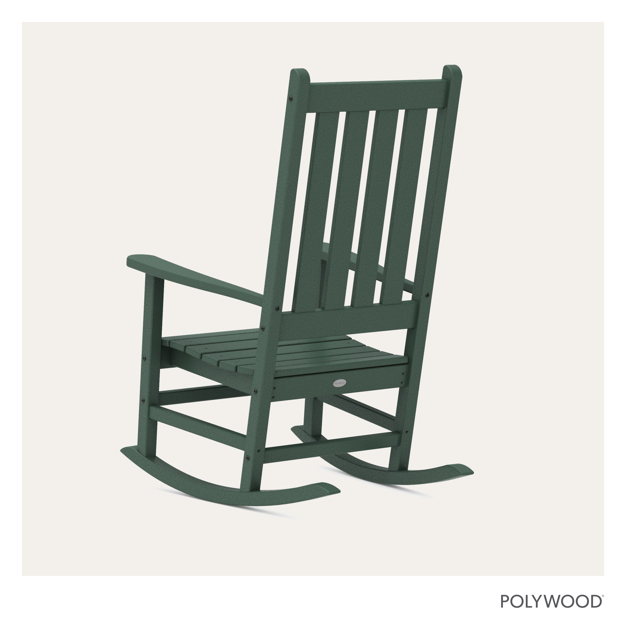 POLYWOOD Vineyard Porch Rocking Chair, Green