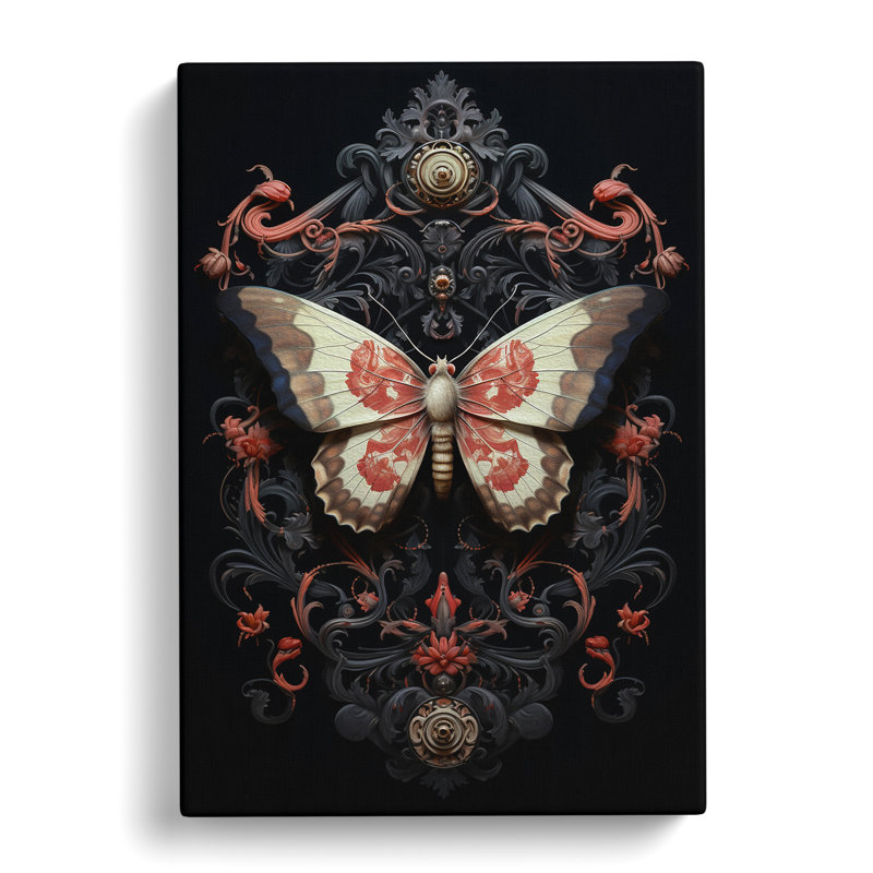 Moth Baroque - Wrapped Canvas, 60cm H x 40cm W x 3cm D