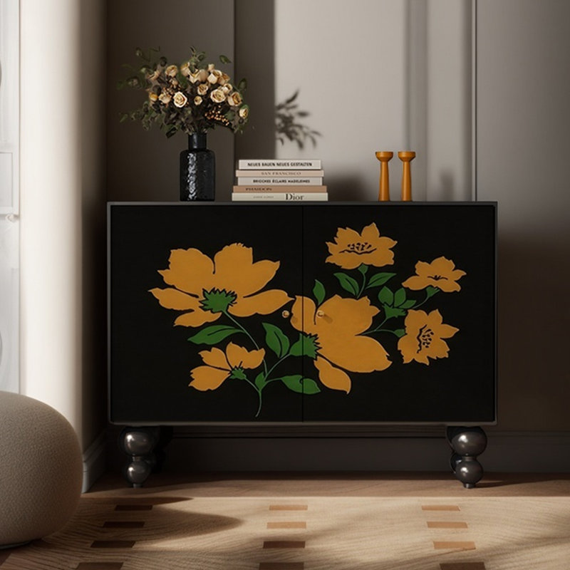 Armoire décorative à deux portes, Noir