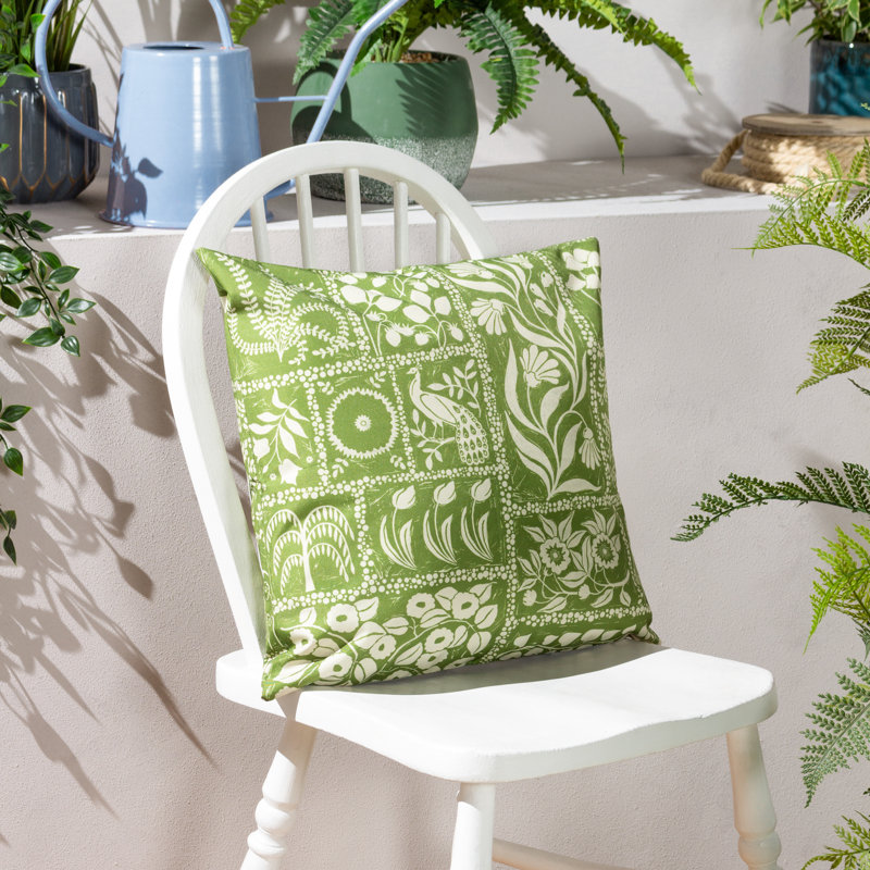 Forage Garden Indoor / Outdoor Floral Square Throw Pillow Cover