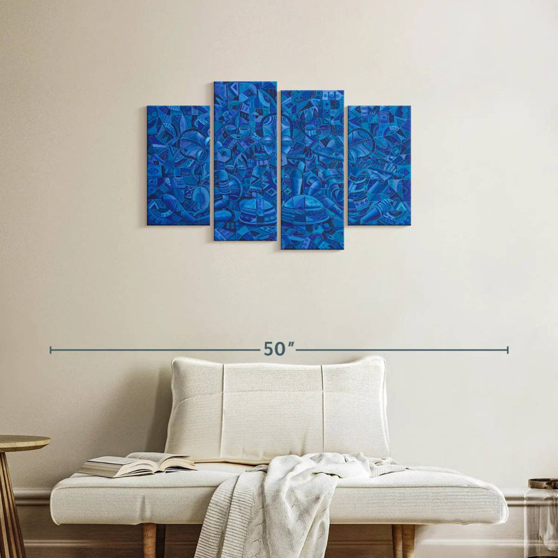Bande bleue Abarca, H 22 po x l 36 po