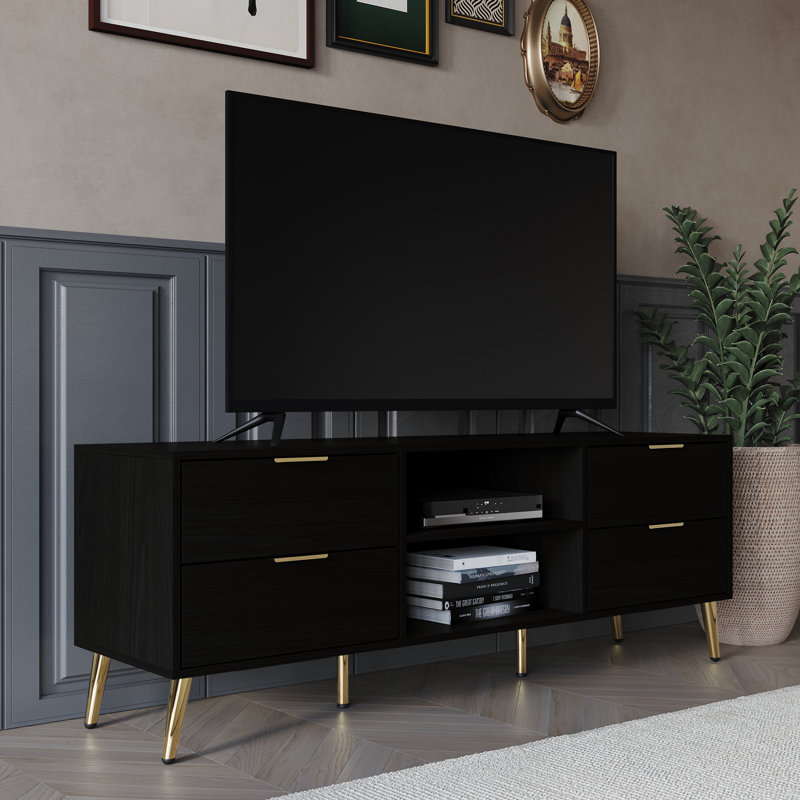 Crédence de rangement l 59,84 po Rafiat, Noir