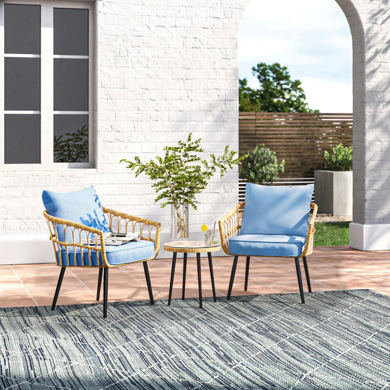 Outdoor 5''Deep Seat Chair Cushion Set, Blue