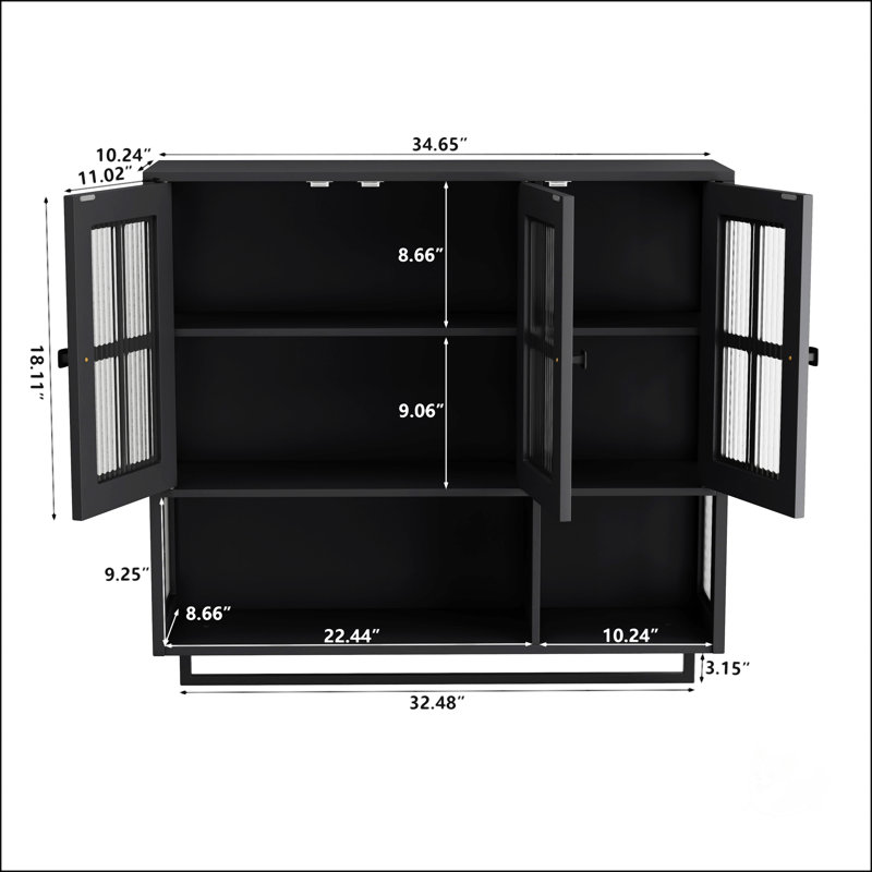 Armoire murale de salle de bain, Noir