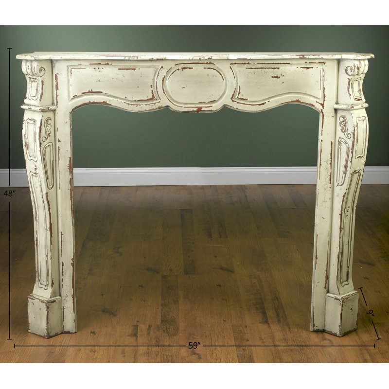 Cropsey Fireplace Surround, Distressed Parchment