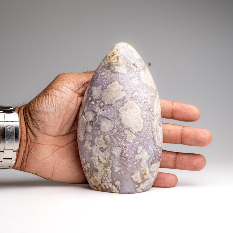 Véritable forme d'agate florale polie de Madagascar (1,6 lb)
