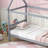 HyggeBed Twin House Bed with Headboard and Footboard, Rubber Wood Frame-115684332